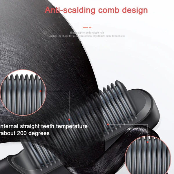 Hair Straightener Used While Massaging Hair Scalps Head., Hair accessories