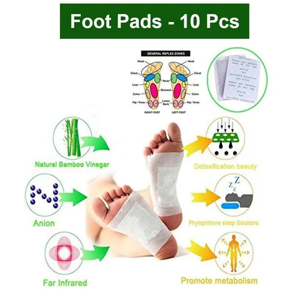 100% Herbal & Gentle Detox Foot Pads Pack of 10