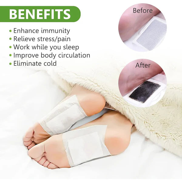 100% Herbal & Gentle Detox Foot Pads Pack of 10