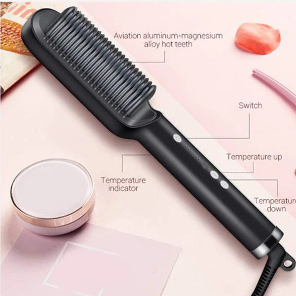 Hair Straightener Used While Massaging Hair Scalps Head., Hair accessories