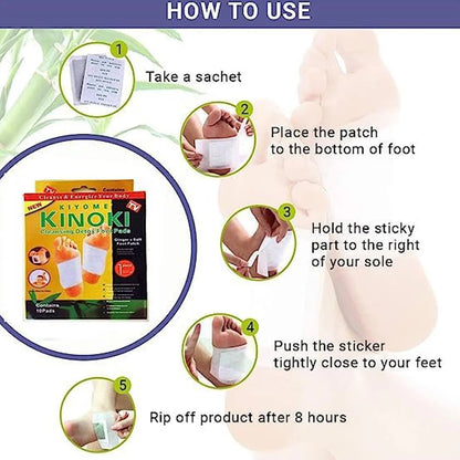100% Herbal & Gentle Detox Foot Pads Pack of 10