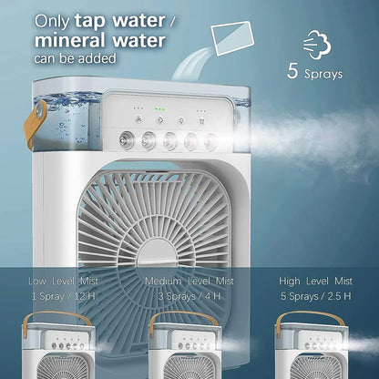 Portable Air Conditioner Fan 7 Color Changing Light (Big 1 Pc)