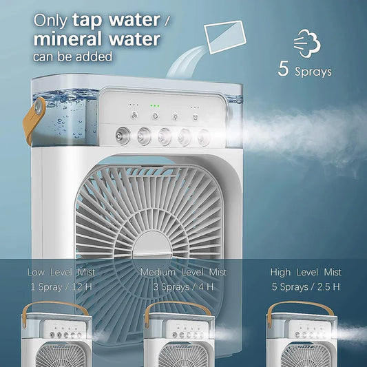 Portable Air Conditioner Fan 7 Color Changing Light (Big 1 Pc)