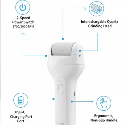 Rechargeable Portable Electric Foot File for Smooth Feet