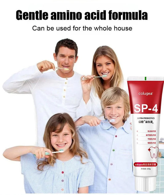 SP-4 Probiotic Whitening Toothpaste – Deep Cleaning & Stain Care Toothpaste | Fresh Breath & Daily Oral Care | Pack of 2