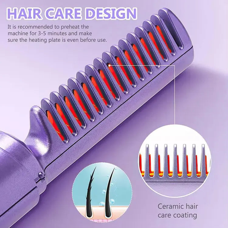 Meneflix Portable Mini Hair Straightener Hot Comb FLAT 50% Off