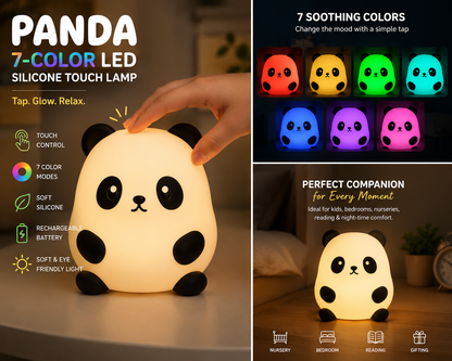 Panda 7-Color LED Silicone Touch Lamp (1 Pc)