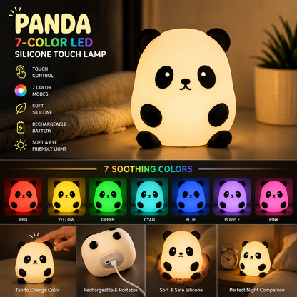Panda 7-Color LED Silicone Touch Lamp (1 Pc)