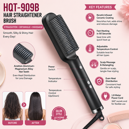 Hair Straightener Used While Massaging Hair Scalps Head., Hair accessories