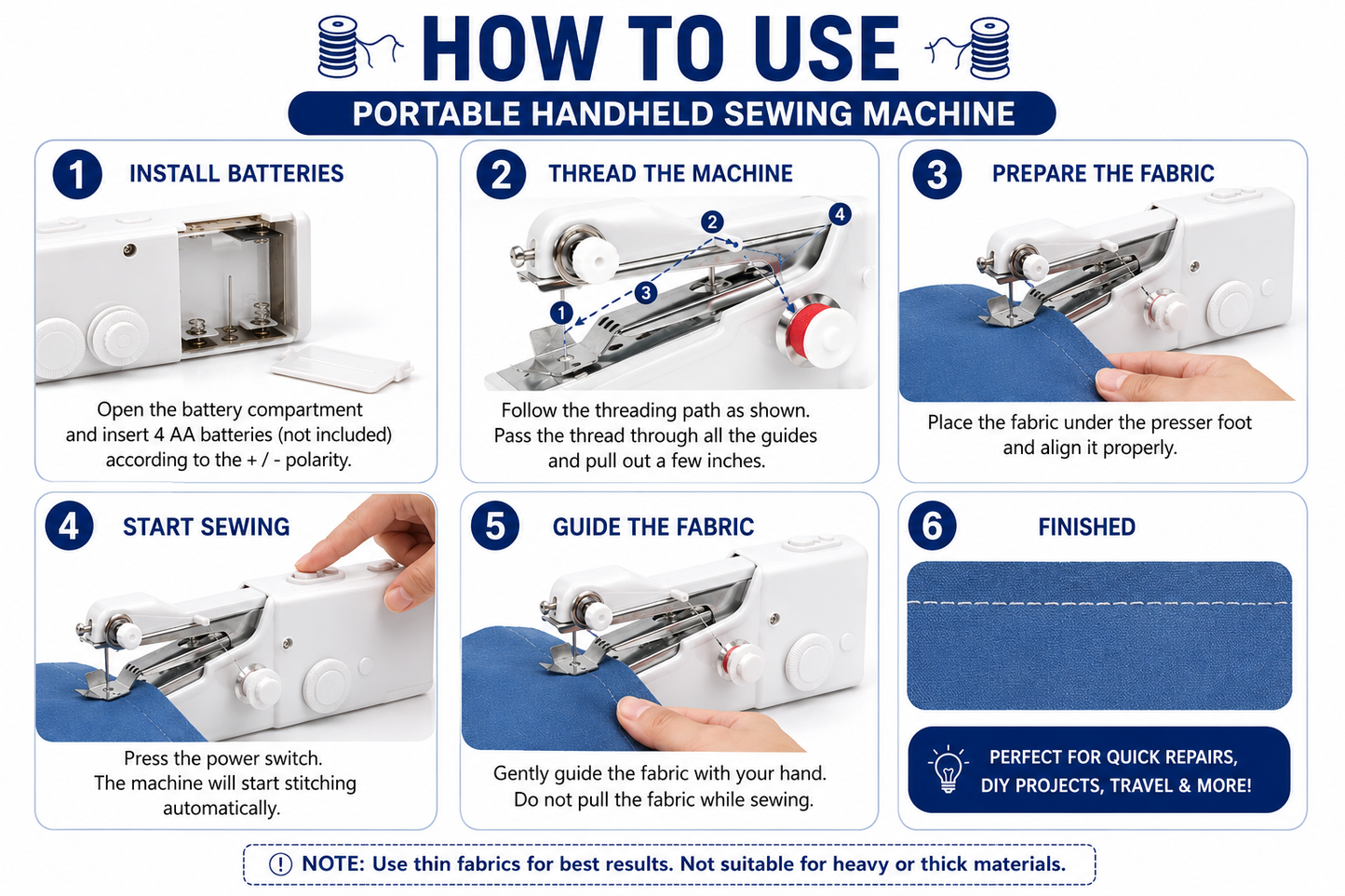 Portable Mini Electric Cordless Sewing Machine