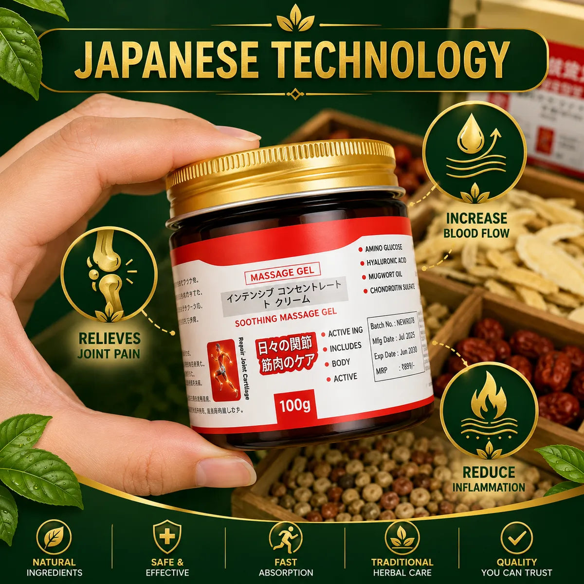 Japanese Instant Pain Relief Soothing Massage Gel (BUY 1 GET 1)