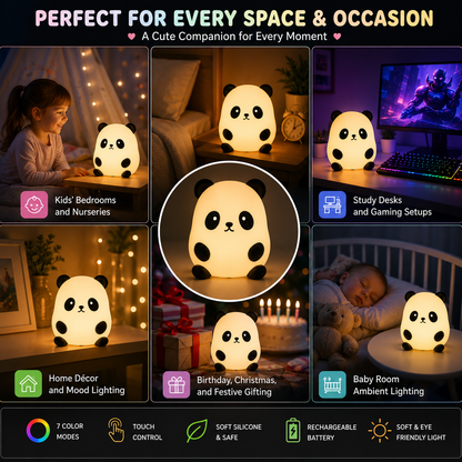Panda 7-Color LED Silicone Touch Lamp (1 Pc)
