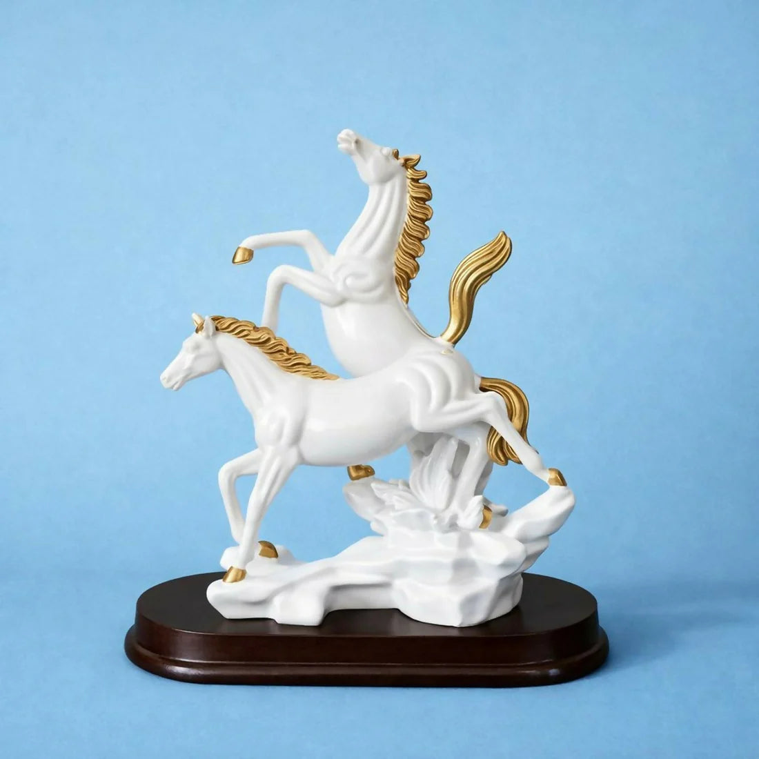 Elegant Double Horse Decorative Showpiece Statue for Home & Office
